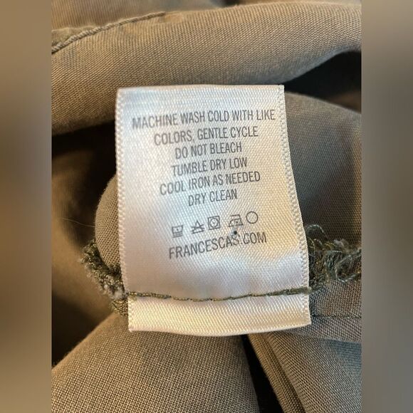 Harper Army Green Button Down Shirt Tie Front M - Picture 10 of 10